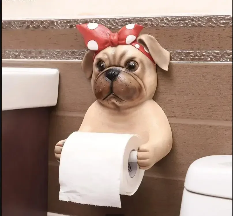 Cartoon Removable Tissue Case Creativity Dog animal shape Resin Tissue Paper towel tube Seat 3D paper towel dispenser