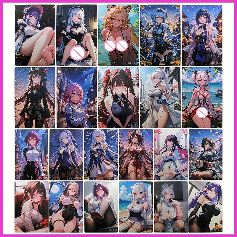 

Anime Goddess Story Rare A6 Size RC Collectible Card Hu Tao Raiden Shogun Sparkle Kafka Emilia Toys for boys Birthday Present