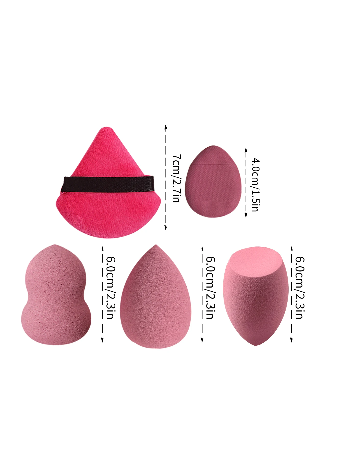 15PCS multifunctionele draagbare spons poederdons set schoonheid ei zachte driehoek poederdons mini duim poederdons make-up tools