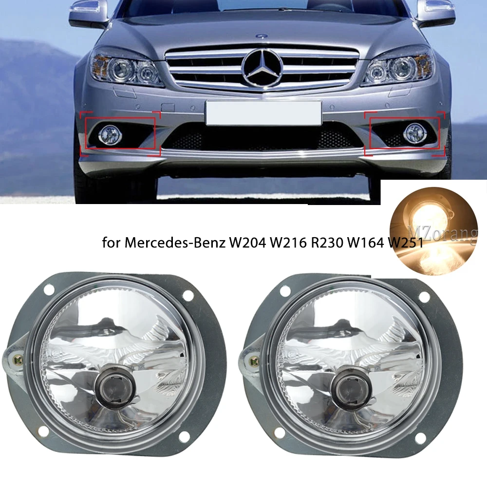 Fog Lights Headlight for Mercedes-Benz W204 C-Class 2007-2013 Front Bumper Fog Lamp Cover Grill Bezel Halogen Lamp accessories