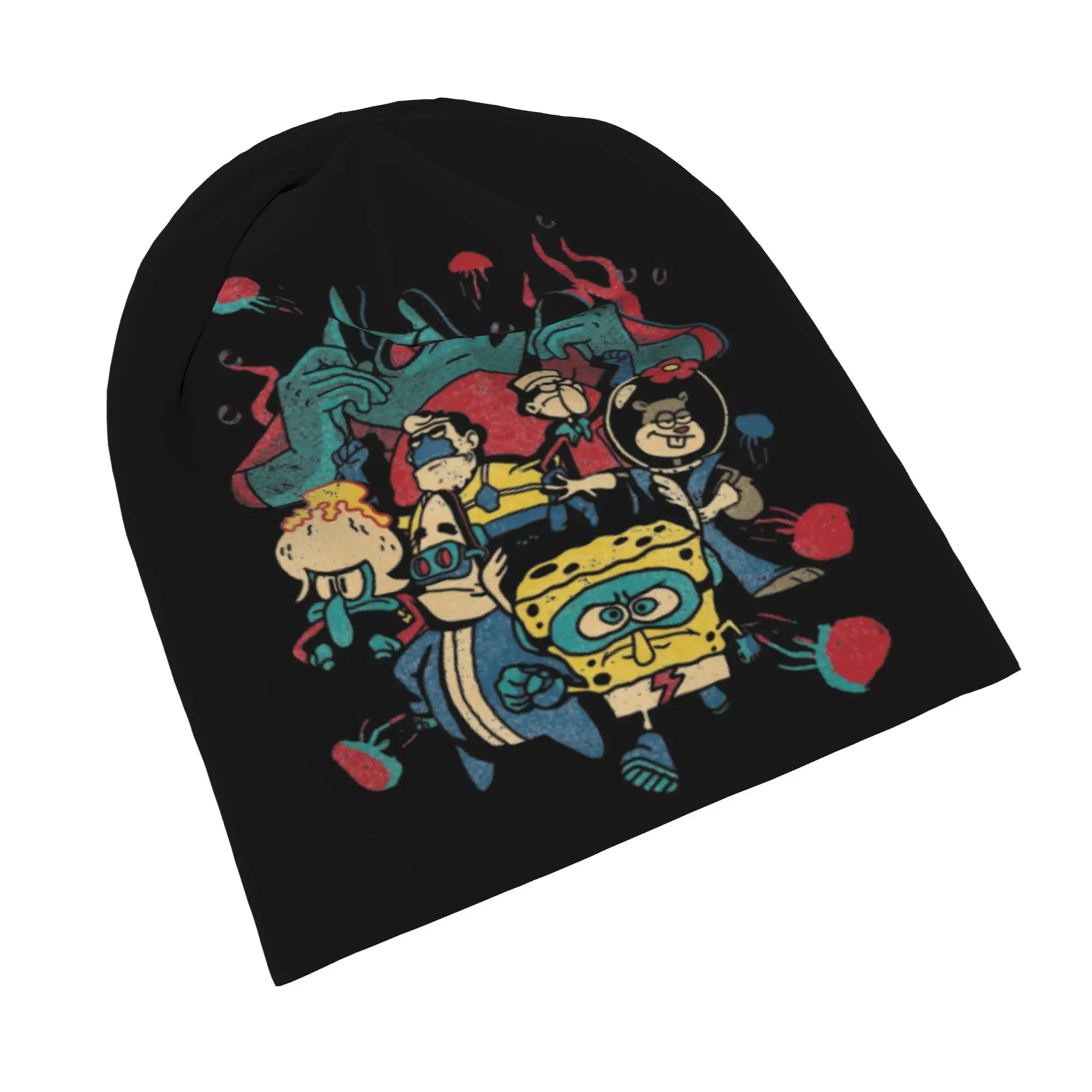 Spongebobed Cap  Vintage Men Women Street Skullies Beanies Hats Spring Warm Dual-use Bonnet Knitted Hat