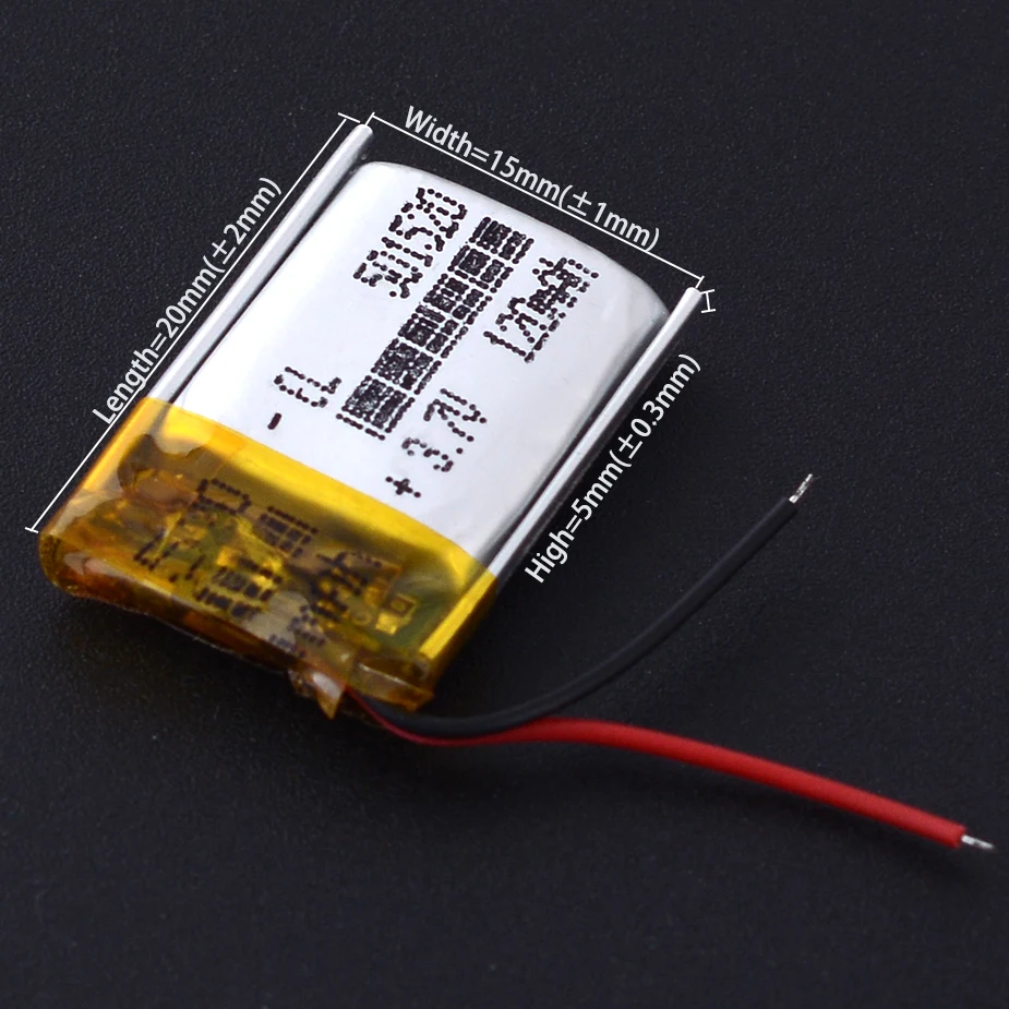 10PCS/Lot 301520 70mAh 401520 100mAh 501520 120mAh 601520 701520 3.7V 150mAh Lithium Polymer LiPo Rechargeable Battery