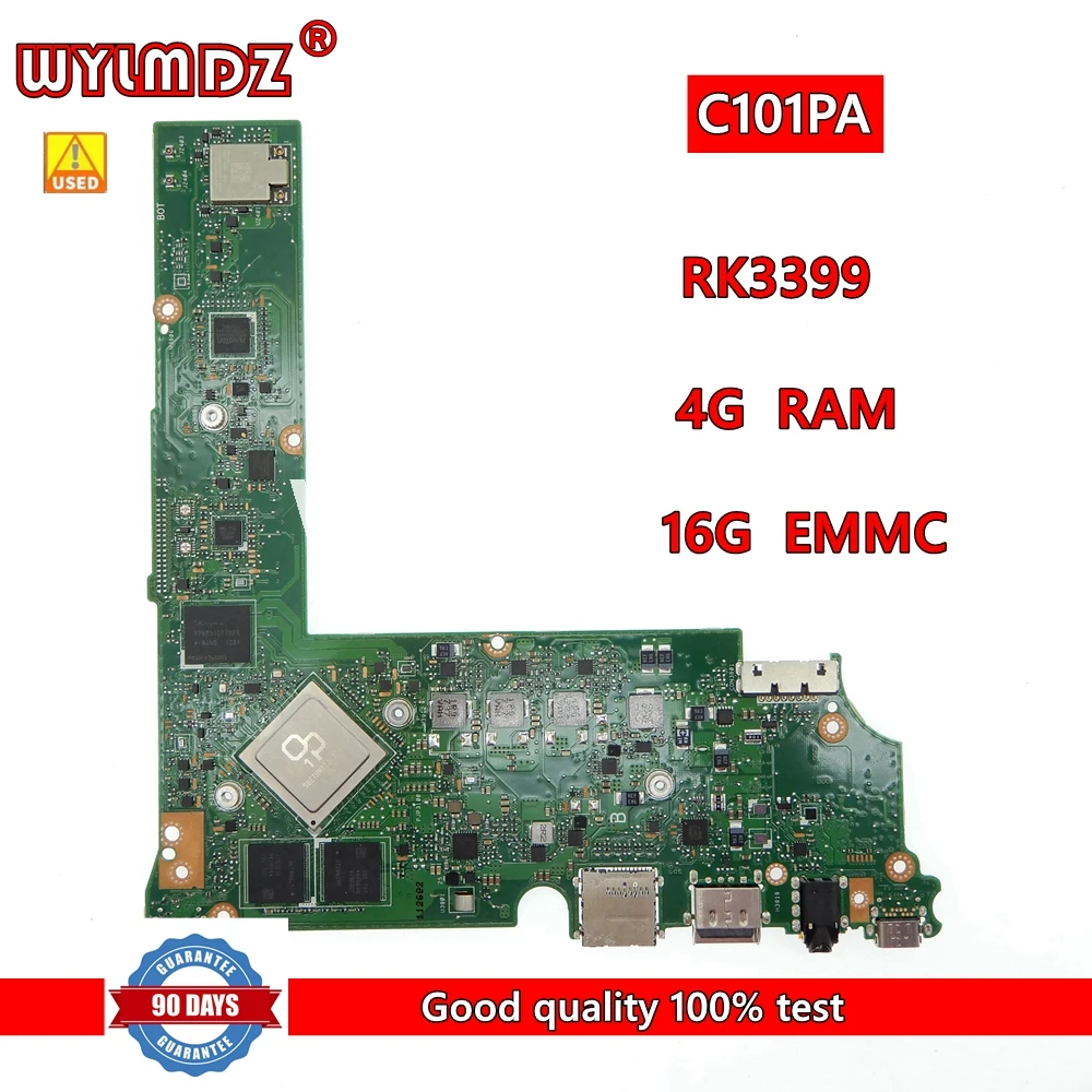 

C101PA With RK3399 4GB RAM EMMC-16G Mainboard For Asus Chromebook Flip C101 C101P C101PA Laptop Motherboard