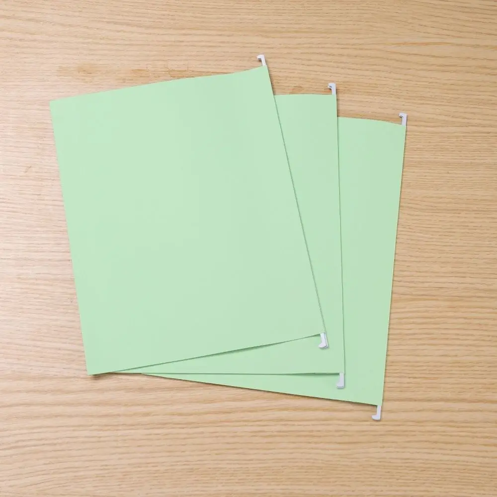 10PCS A4 행잉 파일 폴더 종이 편지 크기 행잉 파일 주최자 대용량 휴대용 문서 홀더