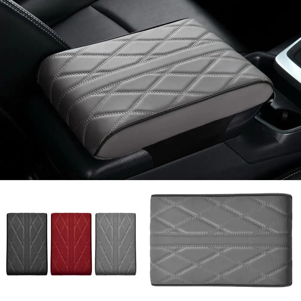 Car Armrest Protector Armrest Cushion For Car Soft Faux Leather Car Armrest Box Pad Comfortable Heightening Mat For Protect G6Z4