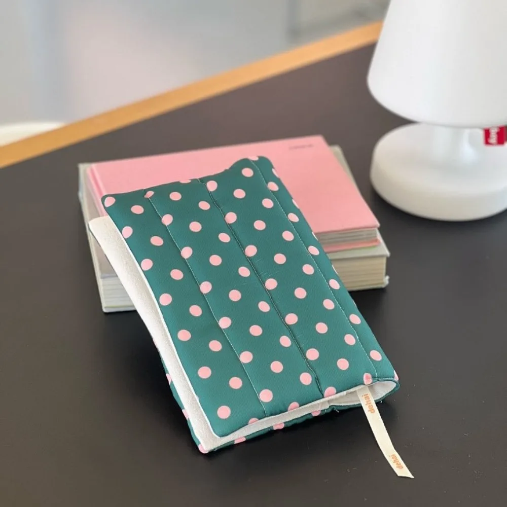 Quilted Fabric Book Cover Dopamine Stripe Floral Design Book Protector Washable Polka Dot Pattern Hand Account Book Cover