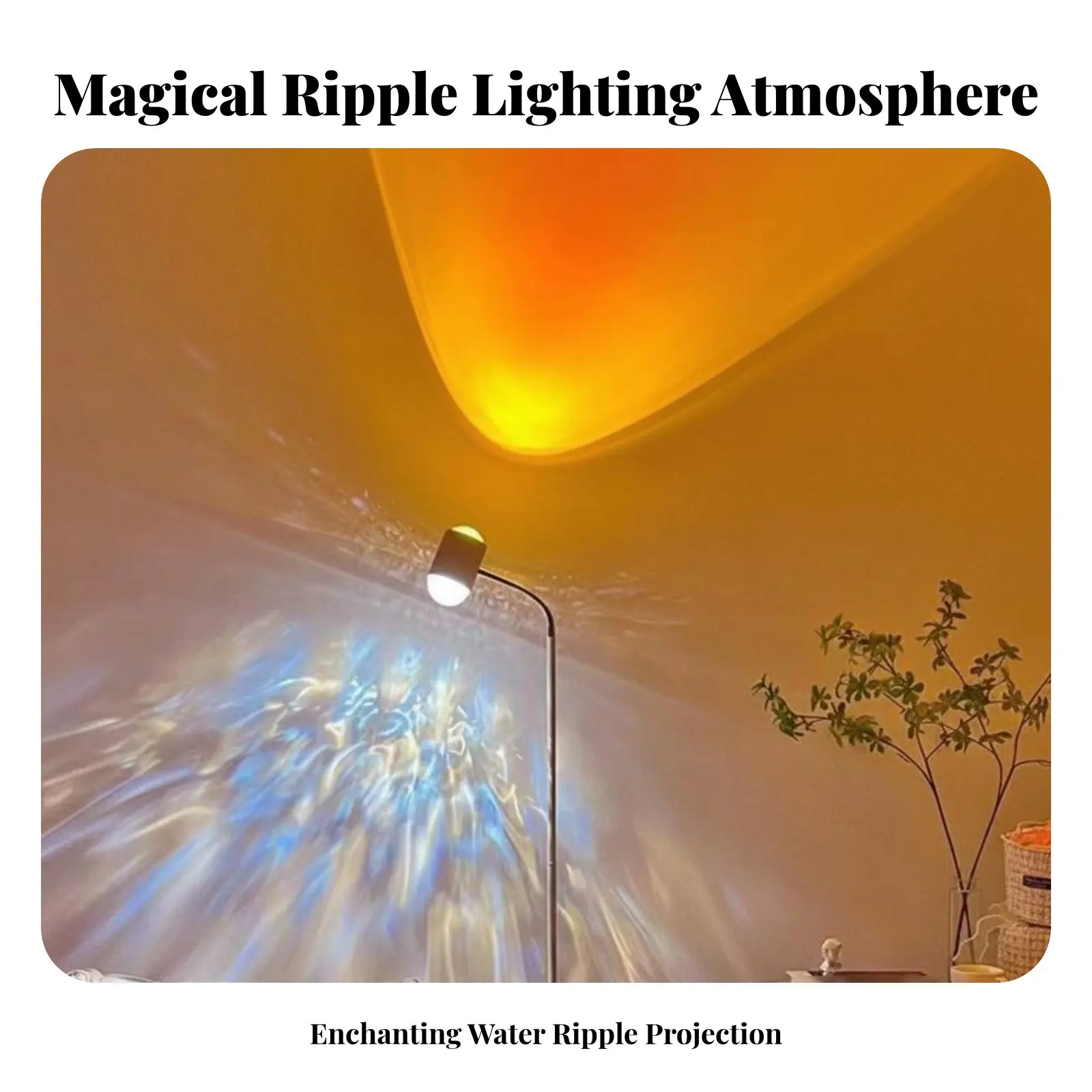 Sunset Water Ripple Floor Lamp, Modern Minimalist Ambient Light, Remote Control, USB, Bedroom, Living Room, Sofa, Salon Decor