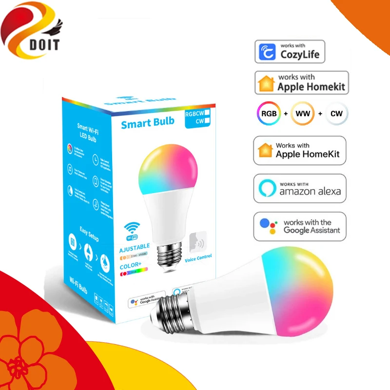 CozyLife WiFi Smart Homekit bulb RGBWC five-way bulb Cozy Life and code Alexa voice control