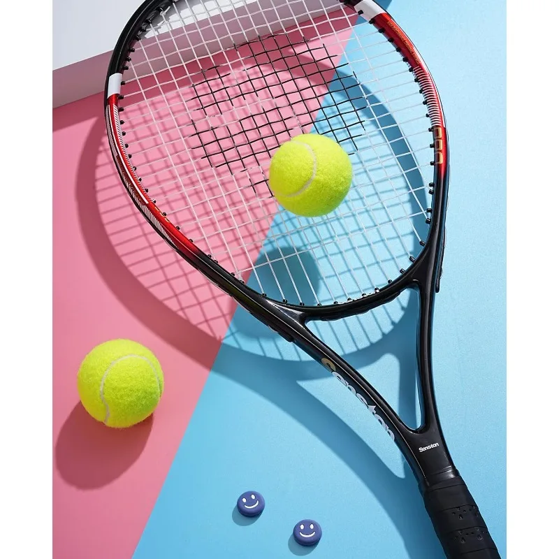 Tennis Rackets for Adults 27 inch Tennis Racquets - 2 Player Tennis Racket Set with 3balls,2 Grips, 2 Vibration Dampers