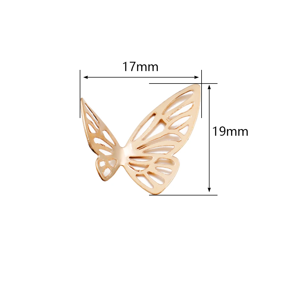 50Pcs/Lot Iron Hollow Butterfly Accessories DIY Home Decoration Charm For Clothing Decoration Making Hair Accessory Production