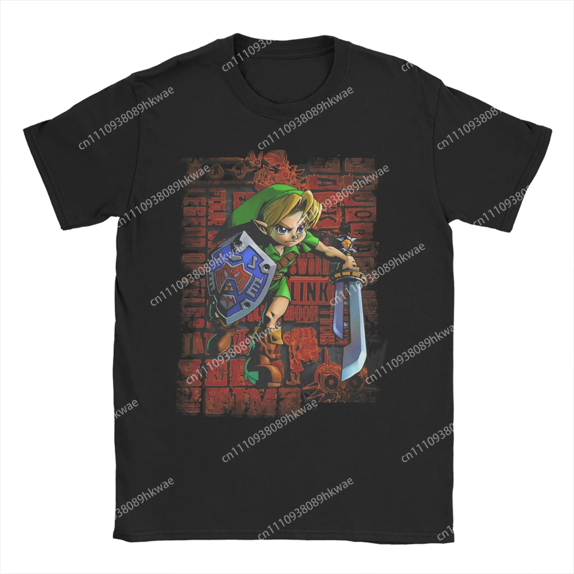 Футболки с изображением Маски Майоры и Линка из The Legend of Zelda для мужчин и женщин, креативные футболки с короткими рукавами и круглым воротником, 100% хлопок