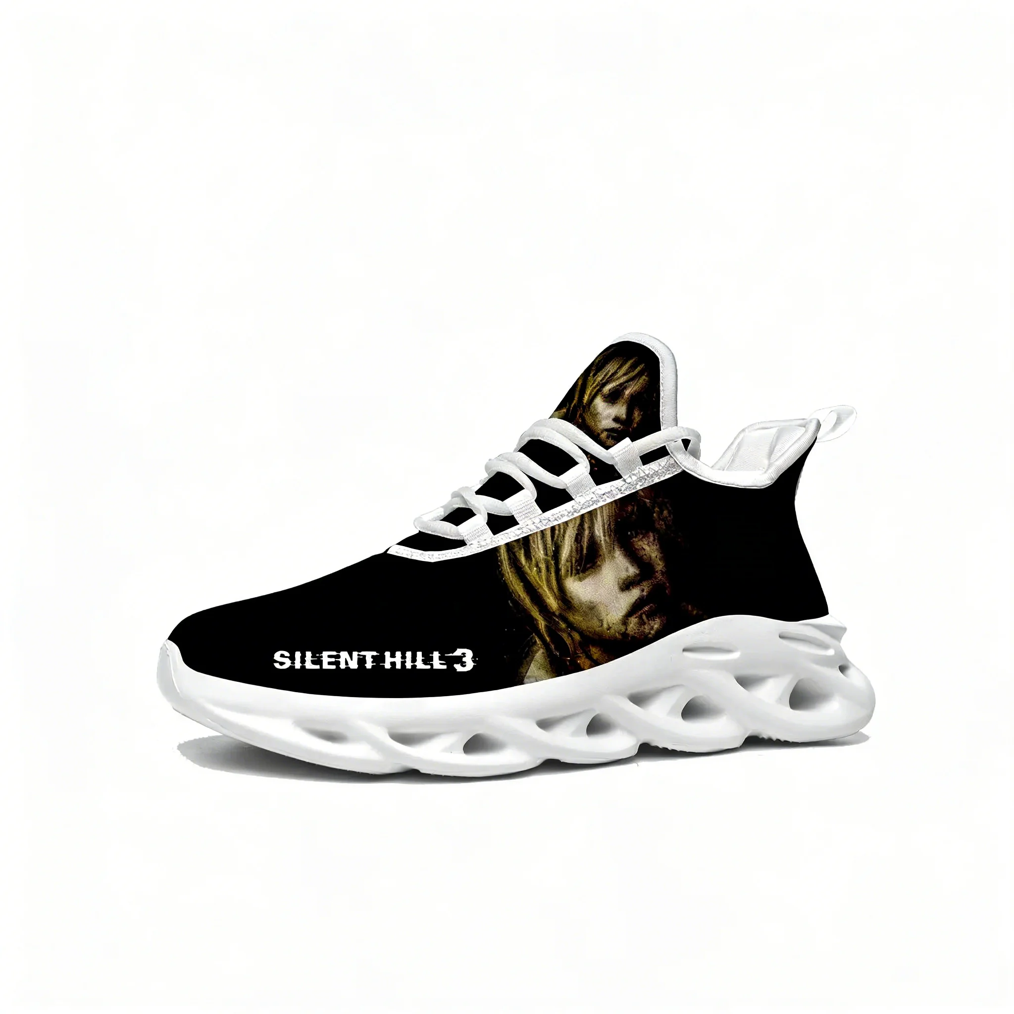 Silent Hill 3, zapatillas deportivas de malla con cordones, zapatillas planas para hombre y mujer, zapatillas deportivas para correr, calzado personalizado duradero de alta calidad