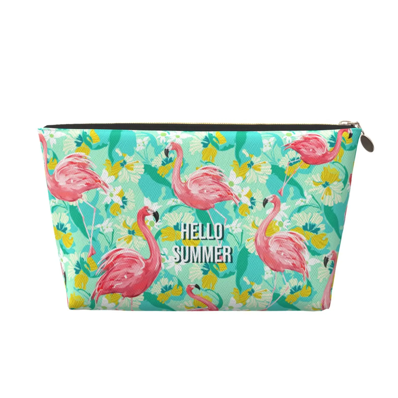 

Flamingo Makeup Bag Leather Women Travel Toiletry Pouch Cosmetic Bag Portable Multifunctional Storage for Friend Wife Gift