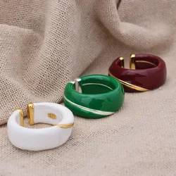 New Arrival Individual Enamel Drop Glaze Platinum Plated Ladies Rings Original Jewelry For Women Best Gifts Never Fade