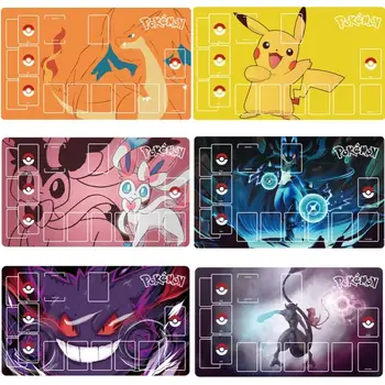 Podkładka pod karty Ptcg Charizard Mewtwo Sylveon Gengar Rayquaza Diy Gumowa Mata Bojowa dla Jednego Gracza Anime Gra Akcja Figurki Zabawki Prezenty
