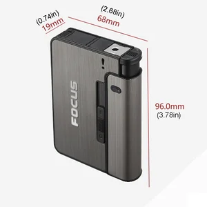 Portable Automatic Cigarette Box, Metal Support Box for 8 pieces of King Size Cigarette, Non -Included Lighter, Gift for Men Father 9 Main Cigarette Sales - №2