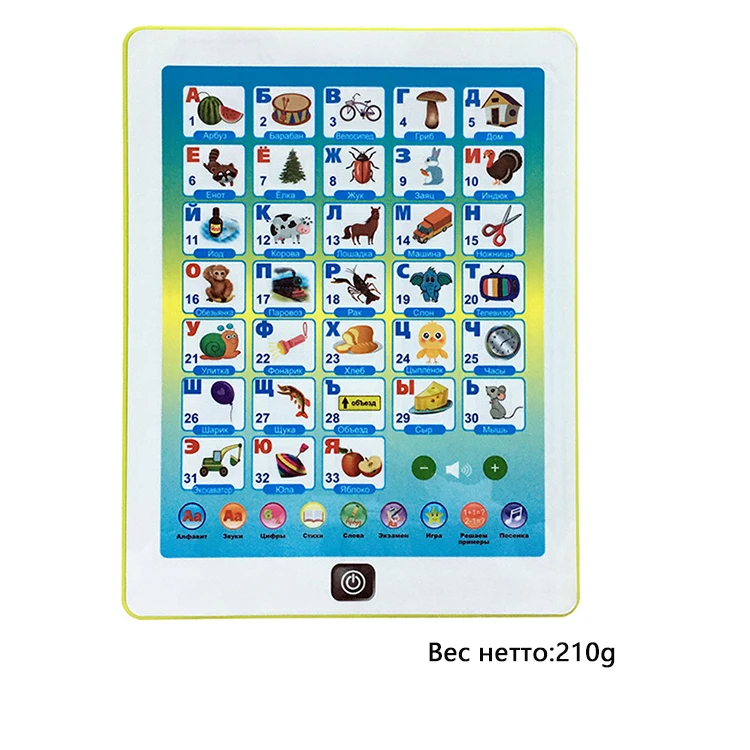 Nieuwe Kinderen Vroege Tablet Led Pad Leren Russische Speelgoed Geschenken Punt Leesmachine Educatief Speelgoed Muzikaal Analoog Voor Kinderen