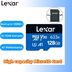 Lexar TF Card 633x MicroSD 32GB 64GB 128GB 256GB 512GB Karta pamięci flash o dużej pojemności Odczyt 100MB/S Karta Micro SD do telefonu