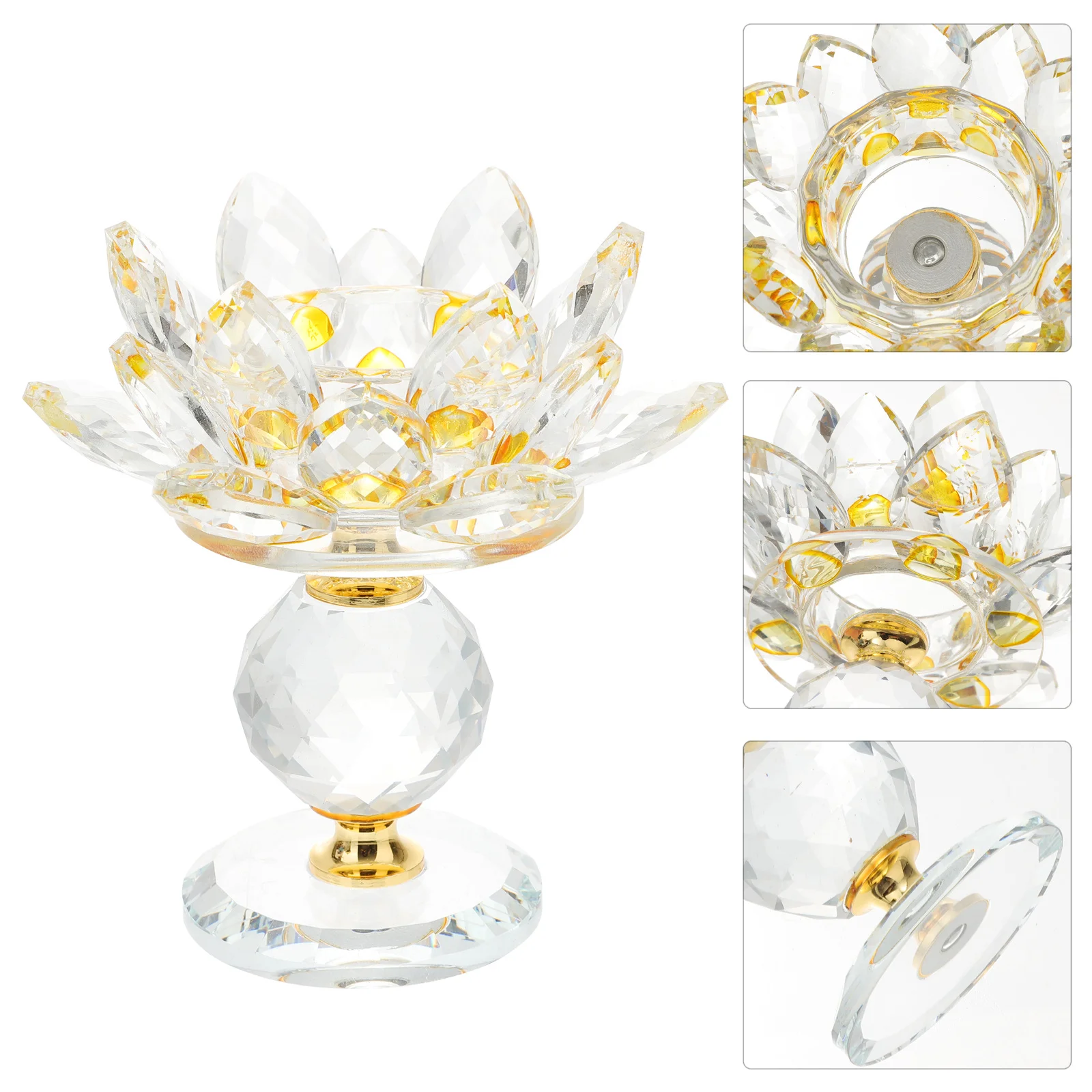 

Clear Crystal Flower Holder for Tea Light Votive Decorative Home Wedding Party Romantic Atmosphere Holder