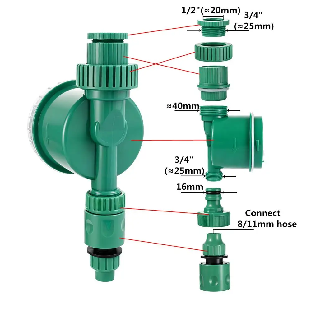 Green Automatic  Water Timer Electronic LCD Display Home Garden Plant Watering Timer Irrigation Controller System