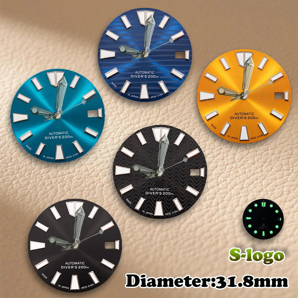 

S Logo 28.5mm Stripe Dial NH36/NH35 Movements C3 Green Luminous High Quality Watches for men Watch Modification Accessories