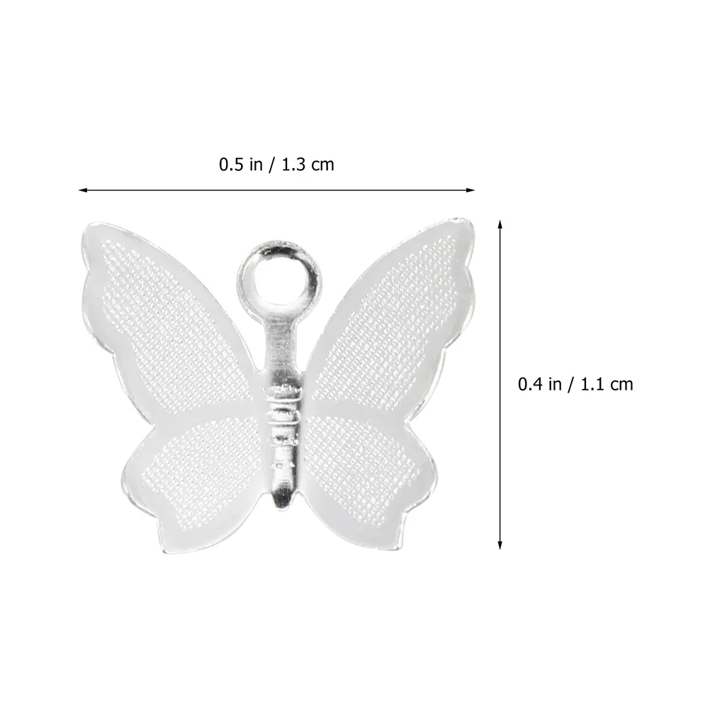 

100 Pcs Silver Hair Accessories Hairpin DIY Supplies Copper Butterflies Pendant Metal Decor Animal Shape Miss