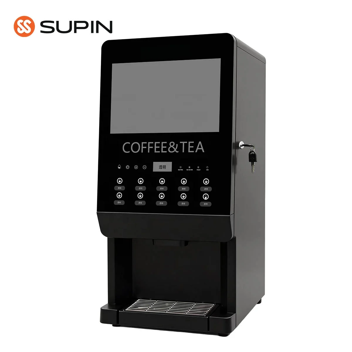410F Compact Commercial Coffee Vending Machine Smart Touch Control 9 Hot Drinks Automatic Beverage Dispenser
