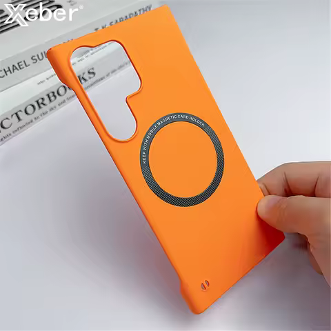 Luxury Ultra Thin Frameless Magnetic For Magsafe Case For Samsung S26 S25 Edge S24 S23 Ultra S22 Plus S21 FE Slim Hard Matte Cap