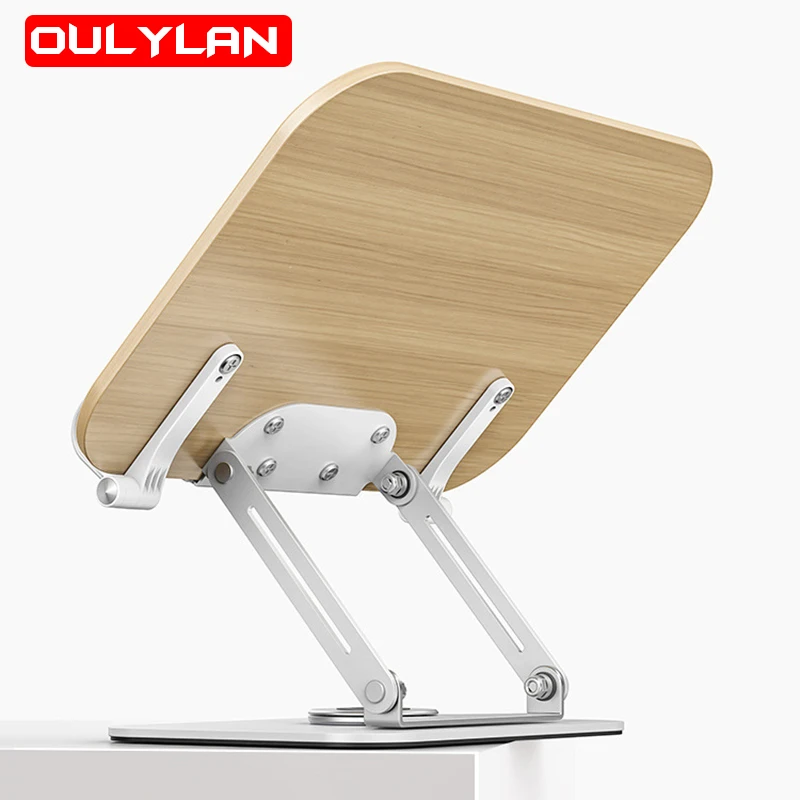 Wooden Folding Laptop Stand Tablet PC Stand Metal Carbon Steel Holder Portable Heightening Cooling Liftable Notebook