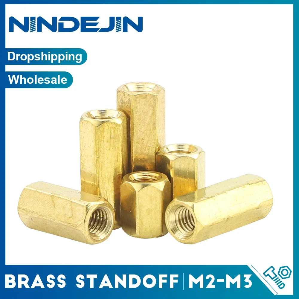 

NINDEJIN 2-40pcs Female to Female Brass Hex Standoff Spacer M2 M2.5 M3 PCB Pillar for Drone Computer Circuit Board