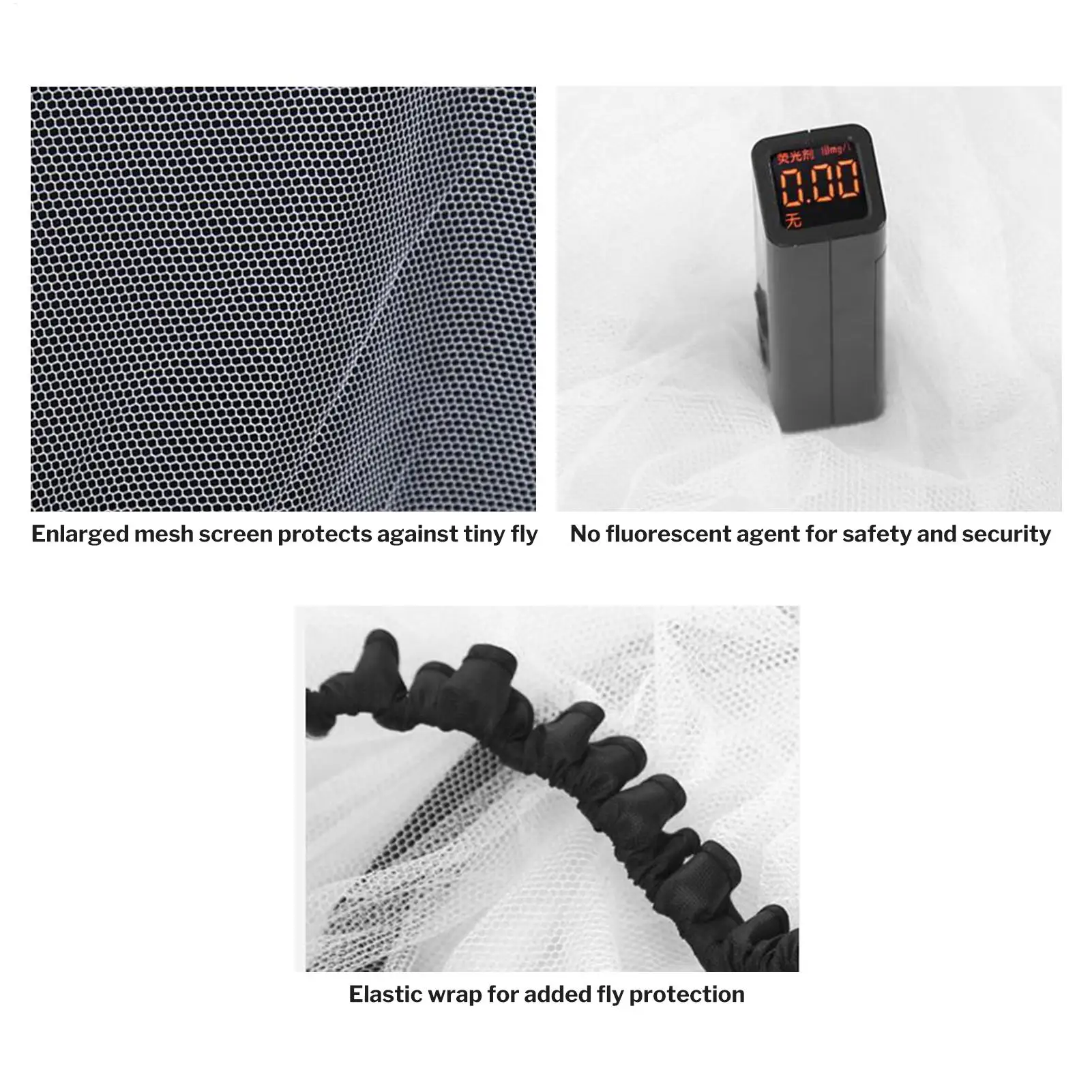 يطير صافي للطفل يطير صافي غطاء لعربة الطفل غرامة شبكة حاجز مرن مع حقيبة التخزين ل مهد مقاعد السيارة