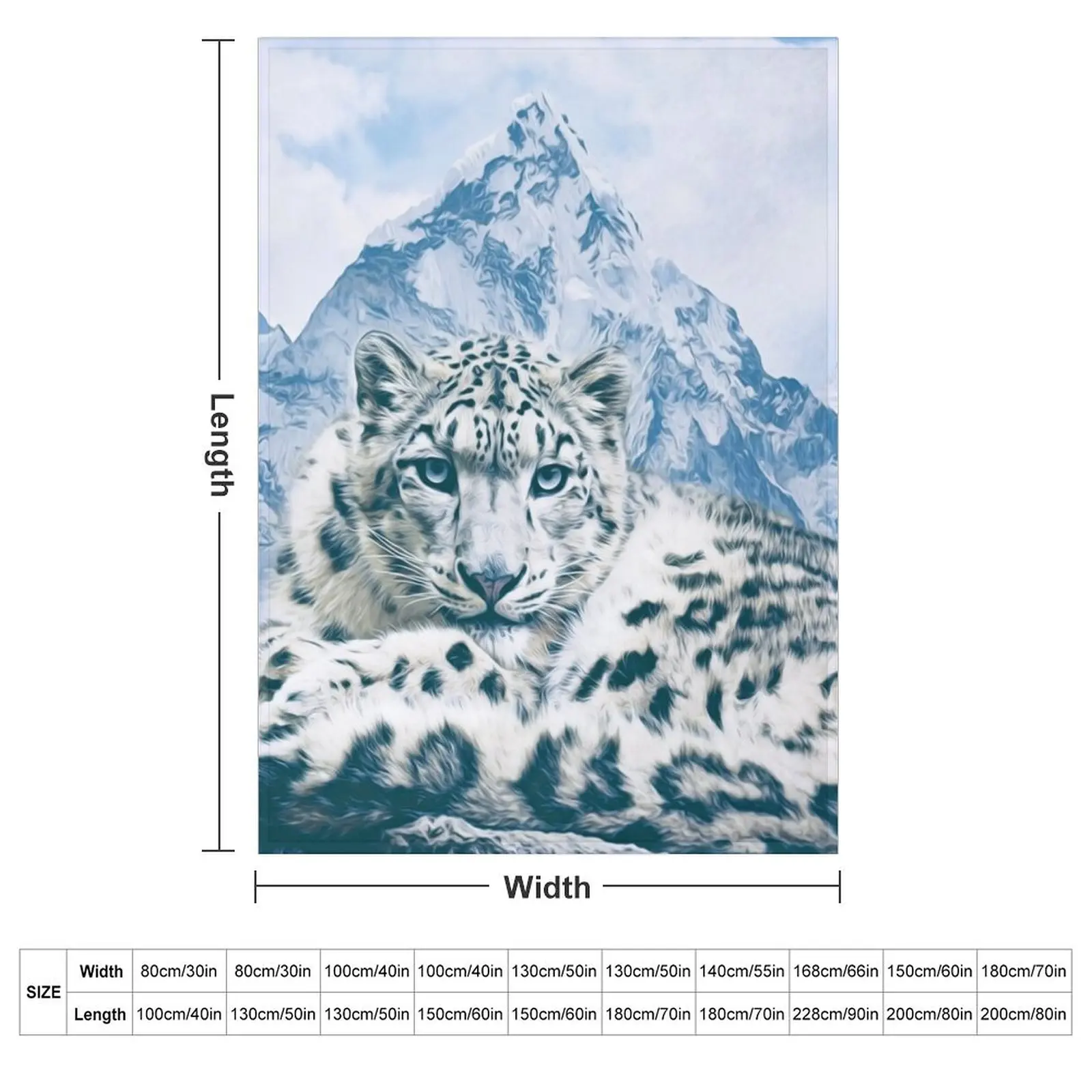 Snow Leopard Over the Mountains Throw Blanket Designers Bed Fashionable Nap Blankets For Sofas Giant Sofa halloween Blankets