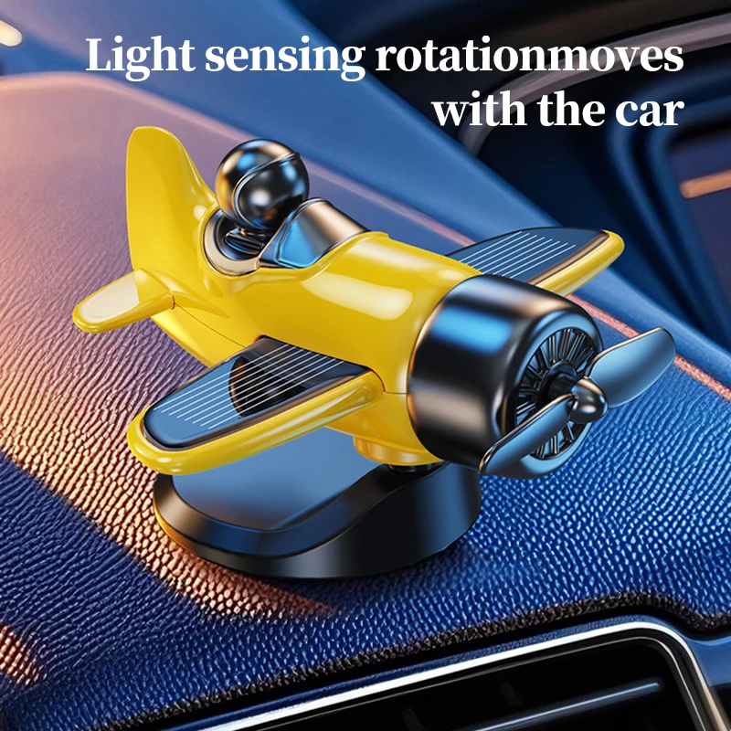 

Car mounted ornaments, solar powered rotating airplane accessories, 2025 new creative interior, high-end interior of the center