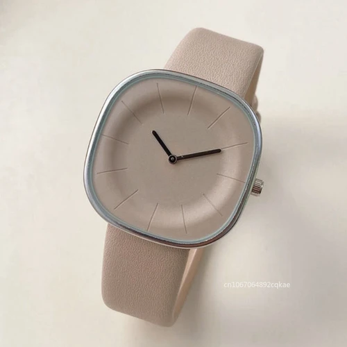 Relojes de lujo para mujer, Reloj minimalista con esfera cuadrada y correa de cuero para mujer, Reloj de cuarzo nuevo para parejas, relojes de pulsera para mujer