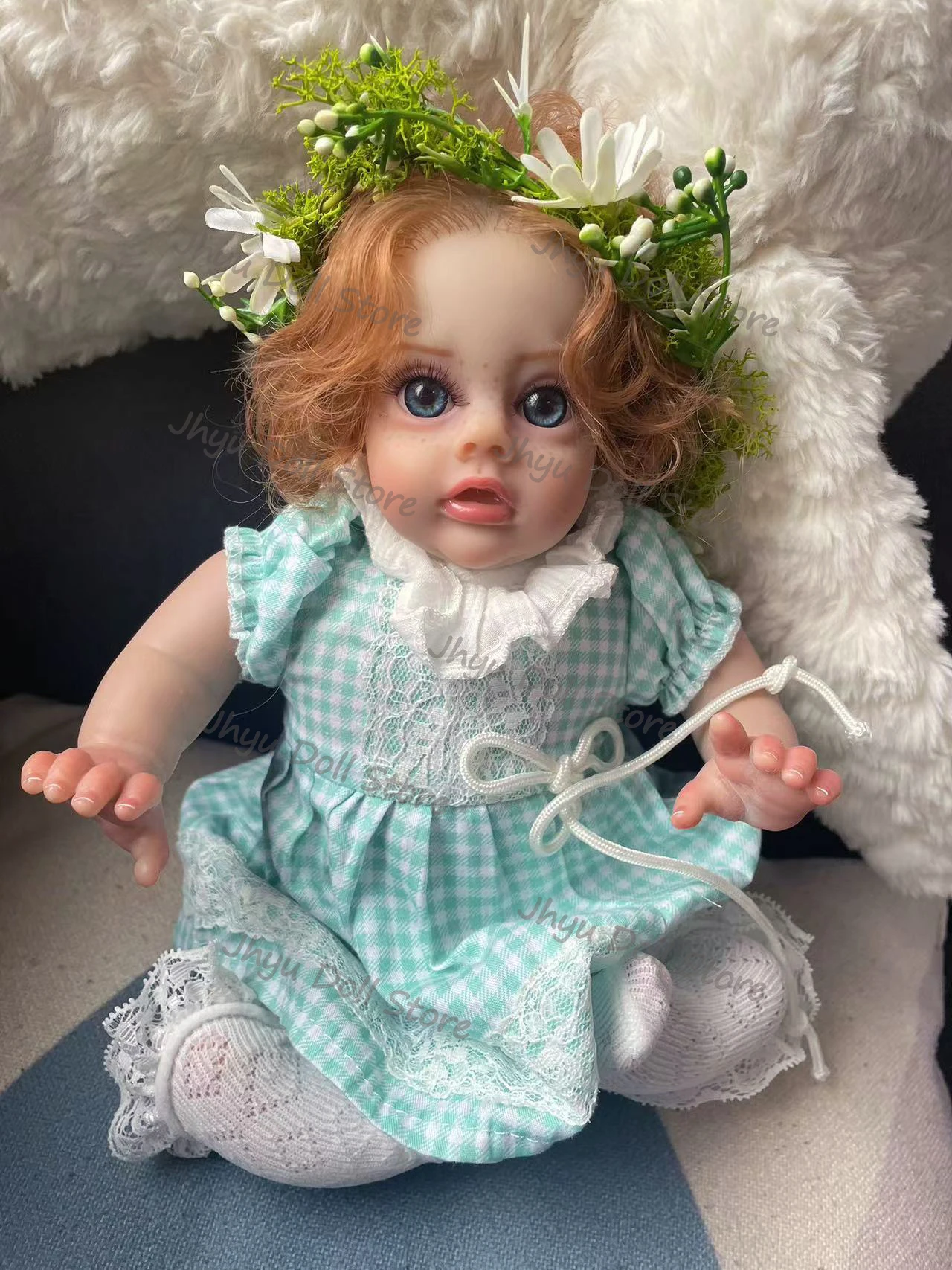12 Inch Flo Fairy Elf Soft Touch Doek Lichaam Levensechte Reborn Pop Meerdere Lagen Schilderen 3D Huid Zichtbare Aderen Handgeworteld Haar