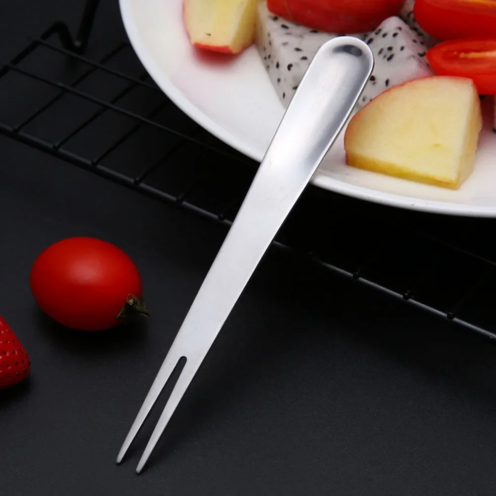 Fruit Fork Cake Fork Spoon Dessert Fruit Fork Fruit Cake Fork Spoon Multifunction Sliver 12*1cm Brownies Cakes