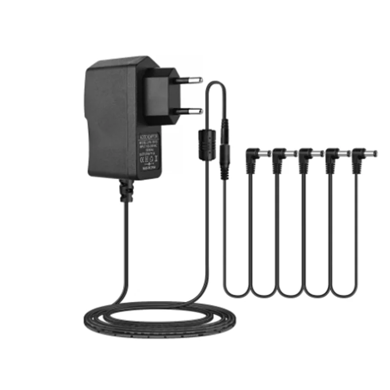 B68C Daisy Chain Power Adapter 5 Way Electric Guitar Effect Pedal Power Plug Parts Cables Wire Pro 9V DC 850Ma EU PLUG