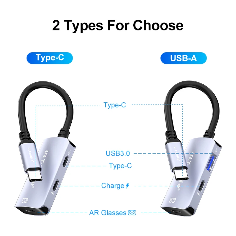 Type C Adapter USB-C to C Converter for XREAL nreal,Switch,StemDeck,Thunderbird Air plus,Huawei Vision AR Glass Power Conversion