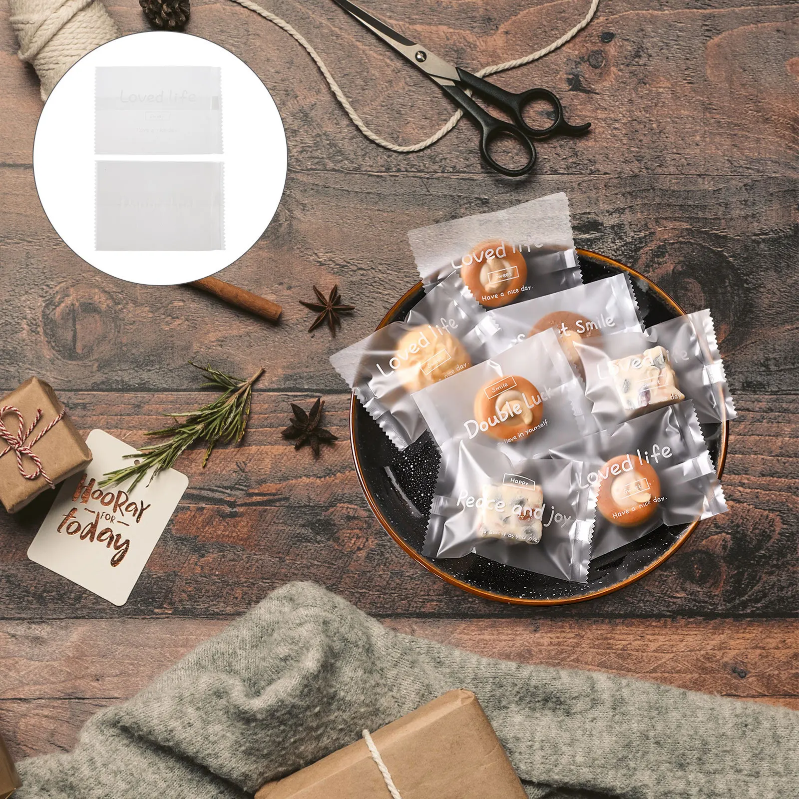 

200Pcs Transparent Cookie Bags Candy Pouches Party Supplies Clear Packaging Bags Nougat Candy Wrap Nougat Pouches