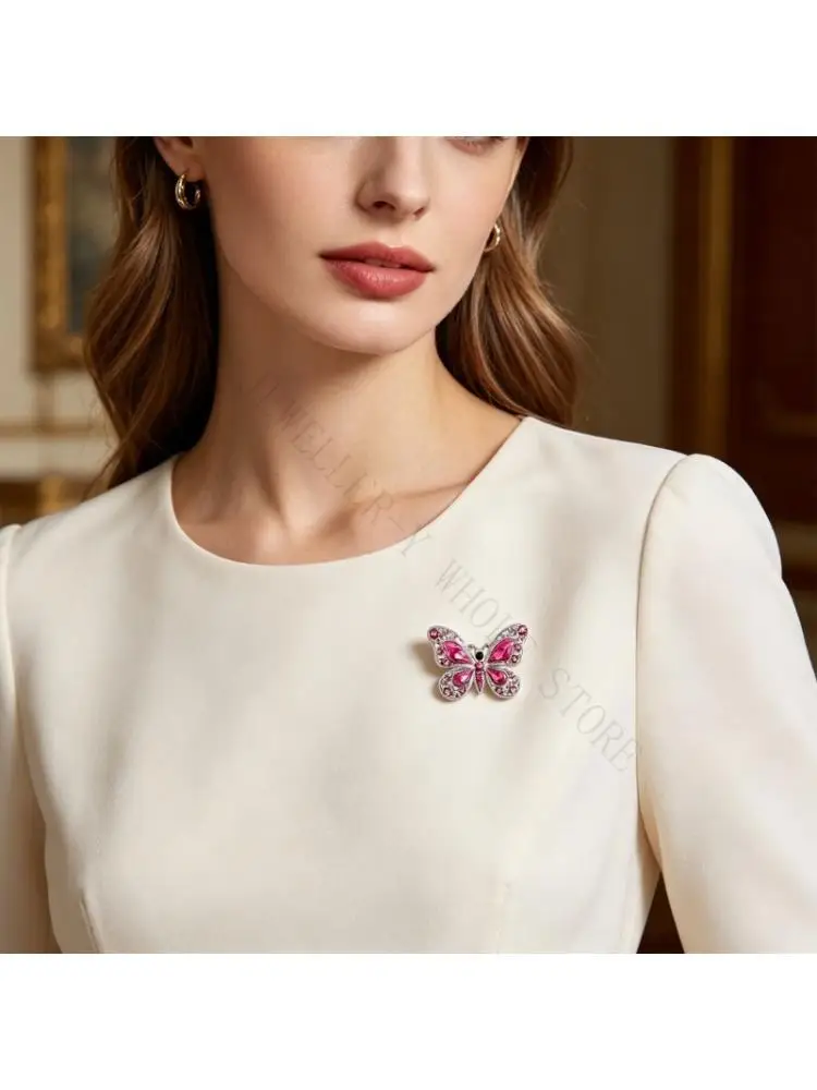 R7UF Creative And Delicate Butterfly Shaped Brooch Corsage With Dazzling Rhinestones Enhances Any Outfit
