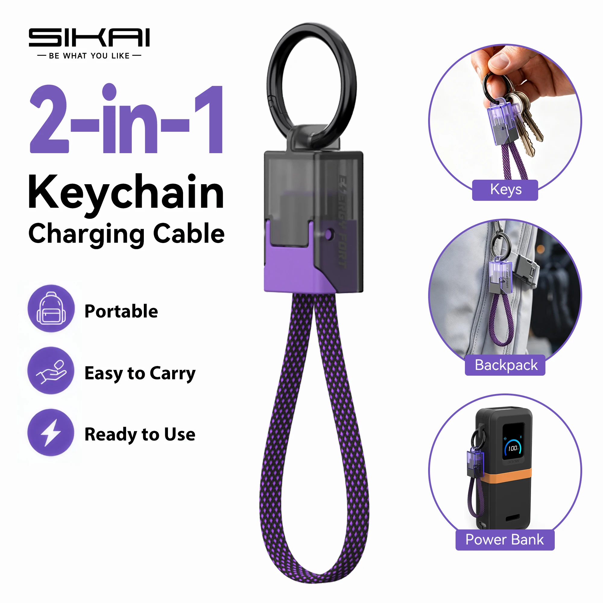 USB C Cable Keychain Charger Cable Short 240W PD Fast Charging Cord USB C to USB C Cable 480Mbps Data Transfer Type C Cable