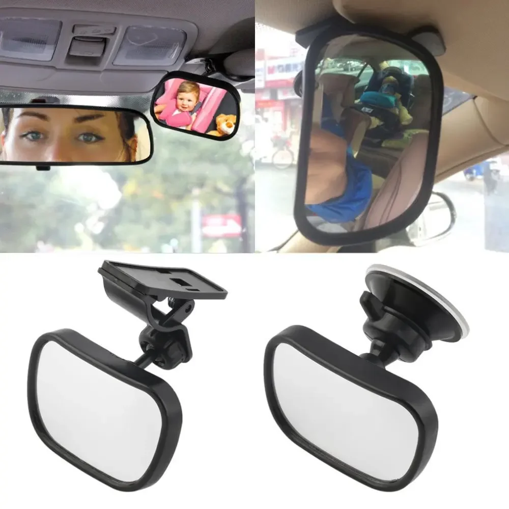 

2 in 1 Mini Safety Car Back Seat Baby View Mirror Adjustable Baby Rear Convex Mirror for Baby Kids Monitor