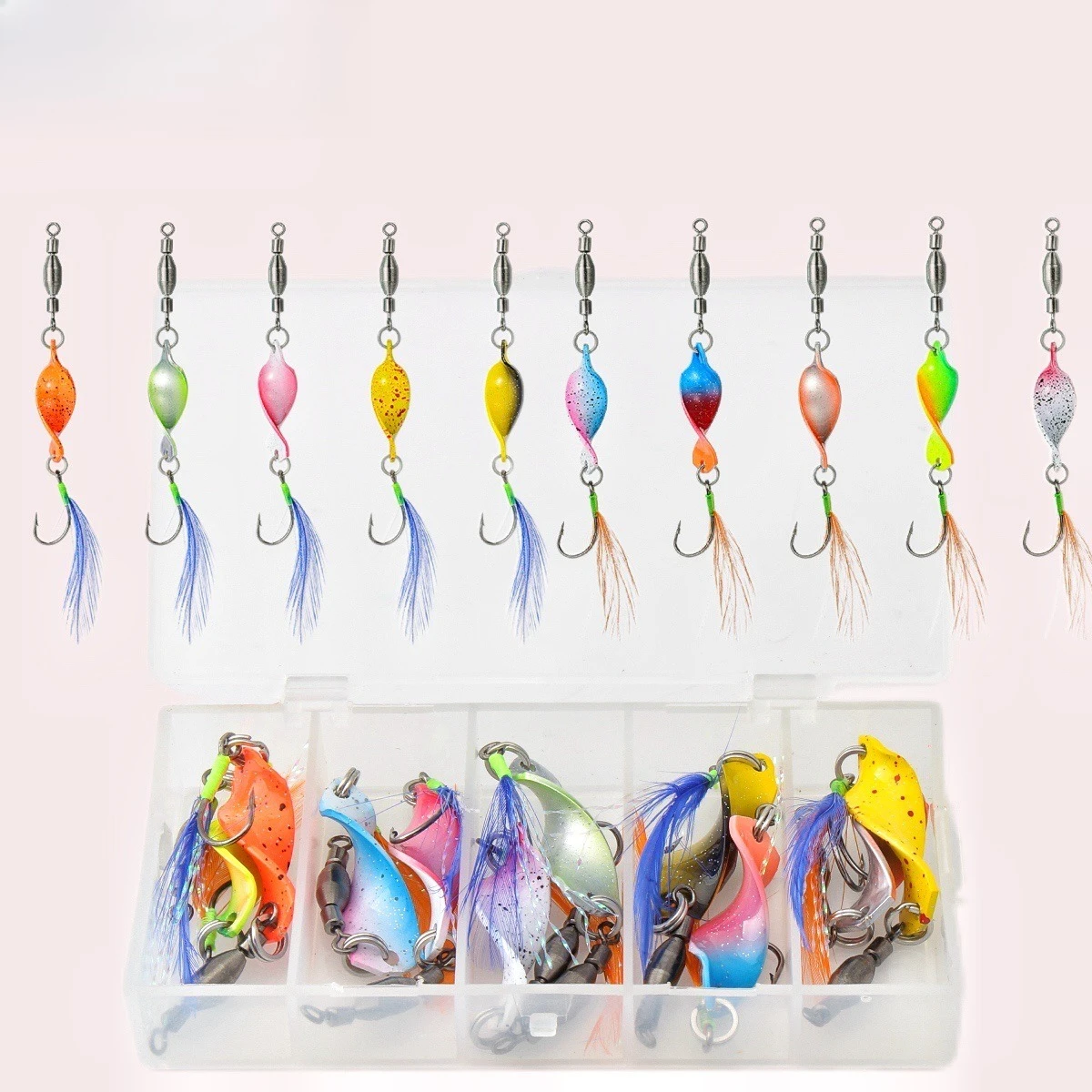 

Hot-selling 5/10pcs spiral sequin rotating Luya sequin set long-distance investment metal horse mouth