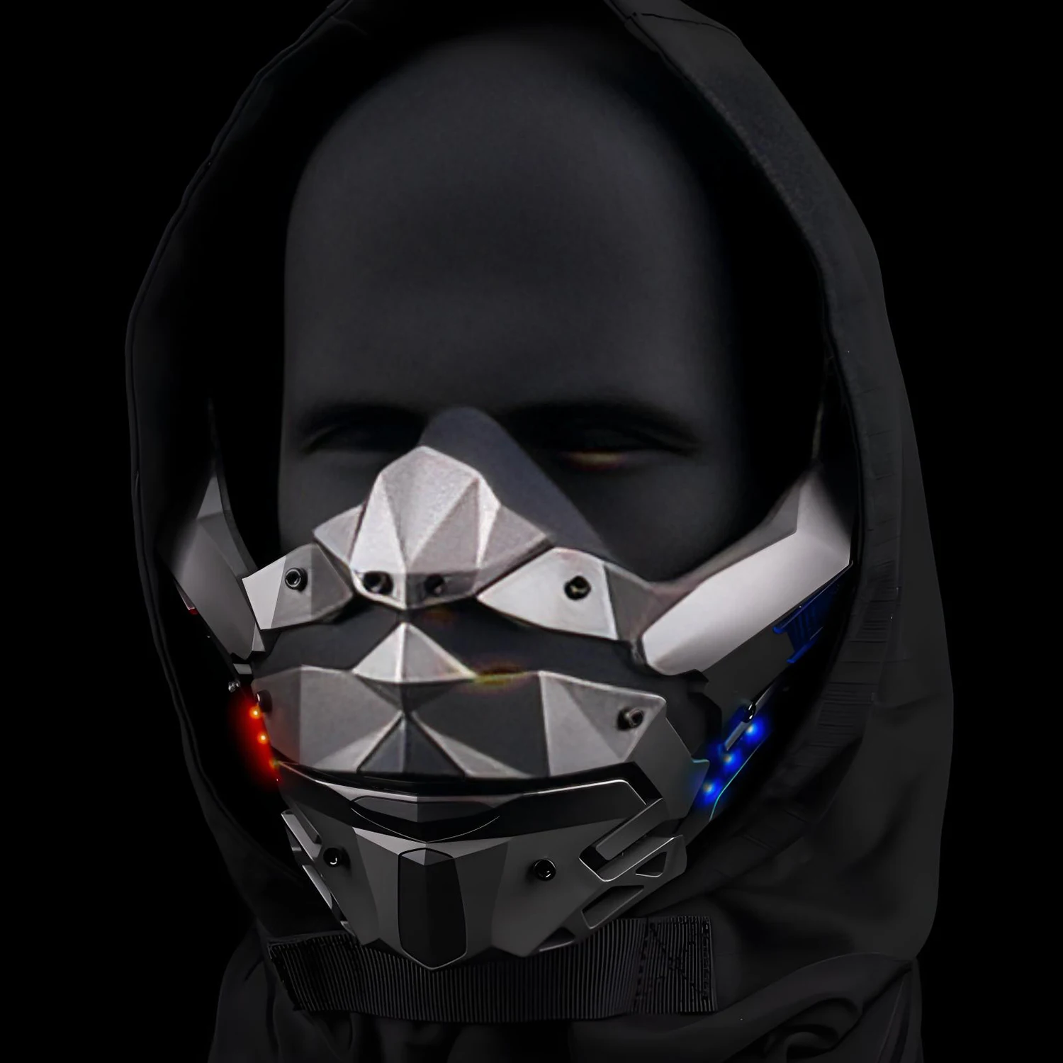 Masque tactique LED NIGHT MASK avec 4 Modes d'éclairage, lentille Anti-buée et détachable pour Airsoft Cosplay PMC