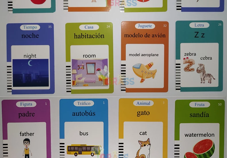 Lernspielzeug für Sprache und Lesekompetenz, sprechende Lernkarten, Kinderspiele, Hörbuch, Geschenk, russisches Alphabet, Spanisch, Französisch – Detail 11