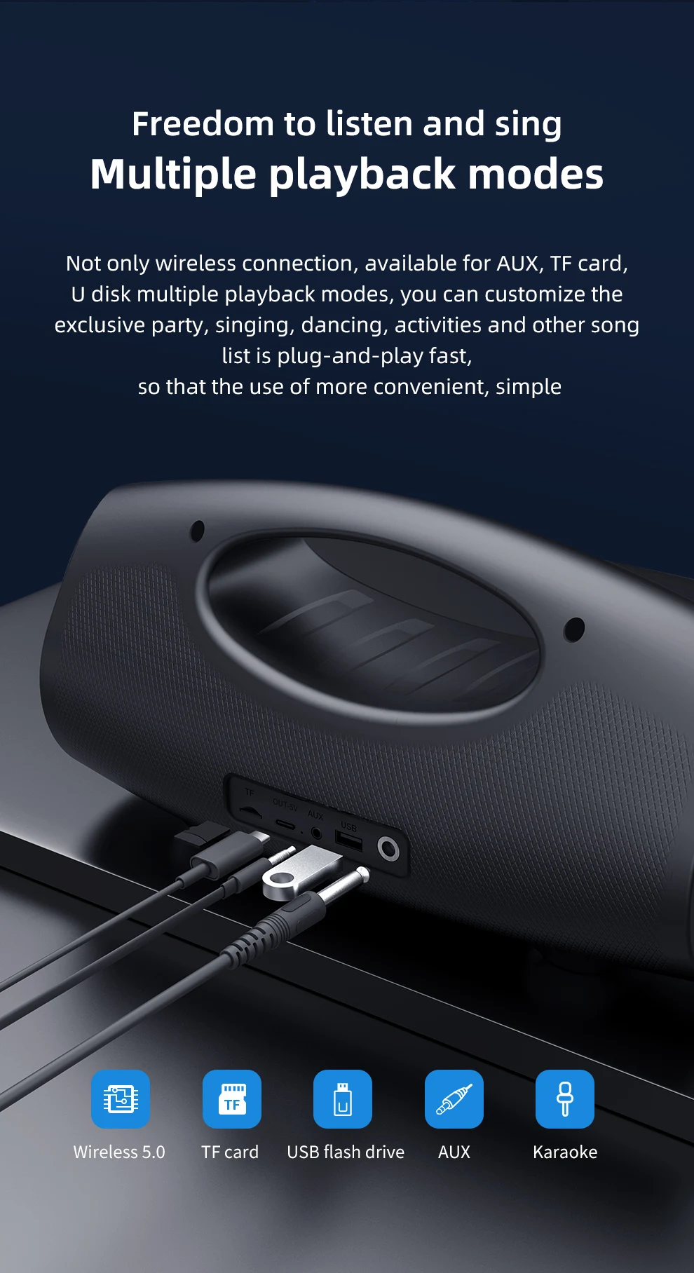 Zealot-P1 Karaoke Tragbarer Bluetooth-Lautsprecher mit IPX5 Wasserschutz, Komfortablem Griff, Steuerbarer Beleuchtung, 40W, für Draußen – Detail 11
