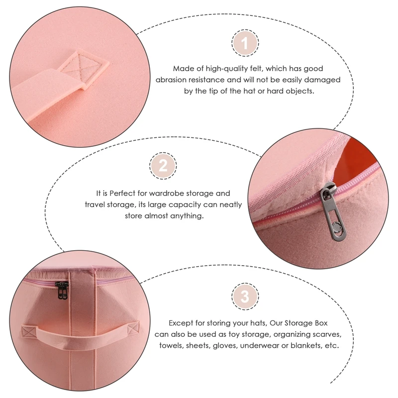 Smart-Hat Box Organizer Round Travel Hat Boxes Foldable Hat Storage Bag With Dustproof Lid Large Hat Storage Box Hat Boxes