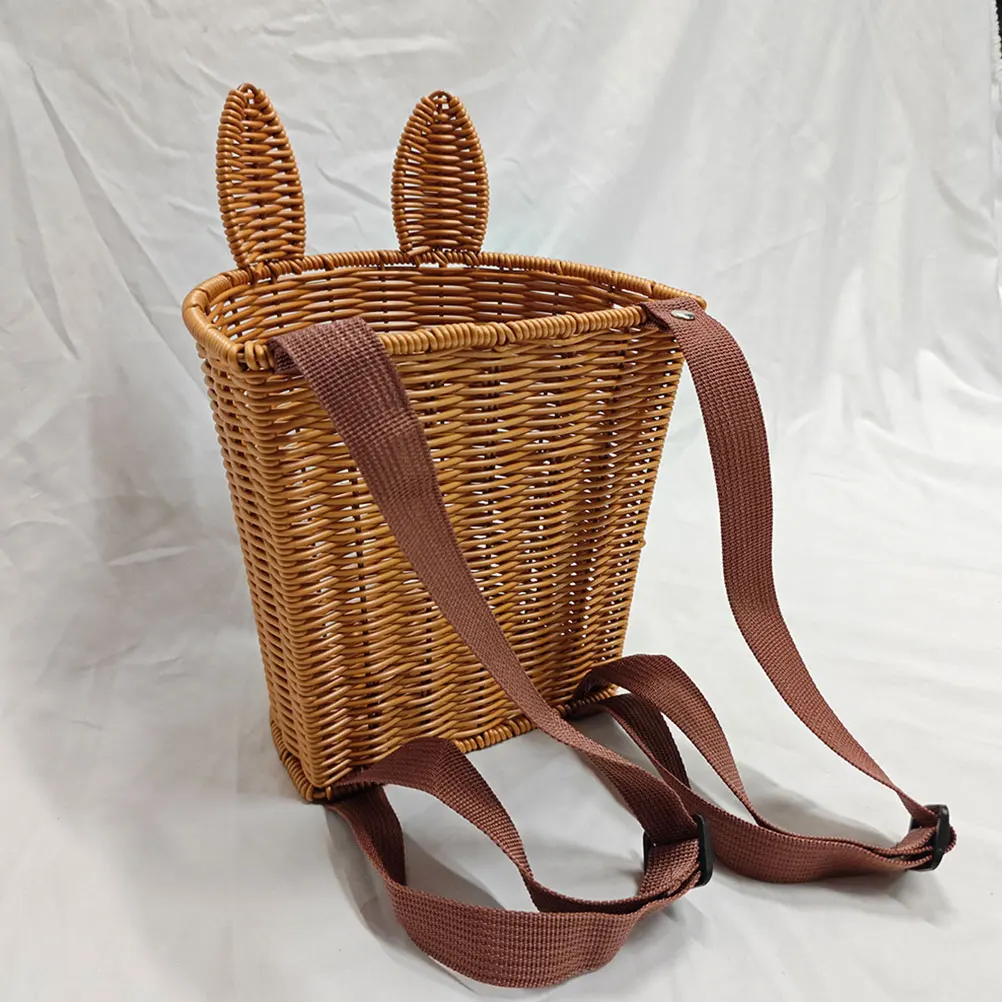 

Creative Rattan Storage Baskets Handmade Woven Rabbit Shape Decorative Fruit Organizer Multifunctional Easter Dance Prop Bedroom