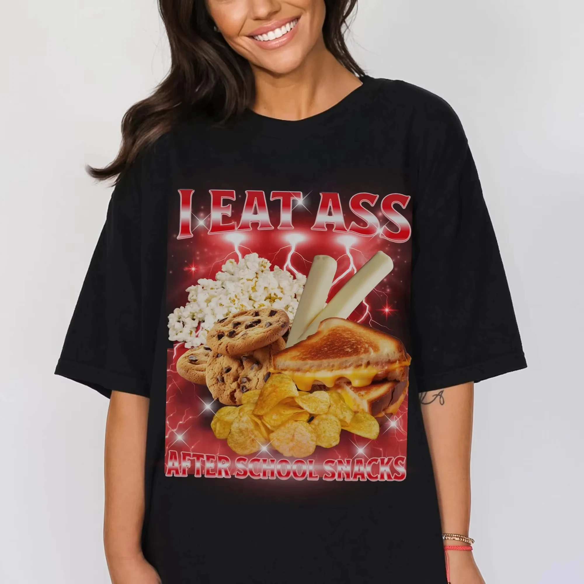 Camisas desgastadas y sucias rude, camisa de queso a la parrilla de Mozzarella inappropriada, camisas ofensivas que van duro, intercambio de camisa maldita