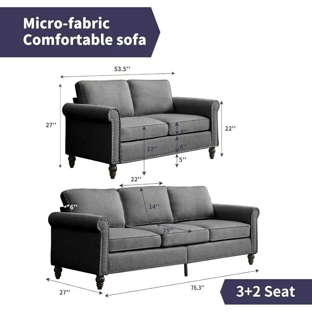 Conjunto de sofá para sala de estar, sofá de 3 lugares e conjuntos de sofás seccionais modulares, sofás para sala de estar